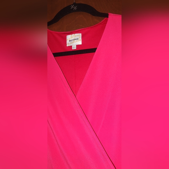 Dressbarn bright pink XL Wrap Dress - Picture 2 of 5